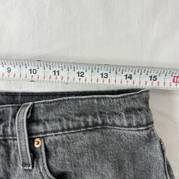 Levi's 501 High Rise Denim Jean Shorts Women Sz 30 Black Gray Distressed Cutoff - Picture 9 of 10